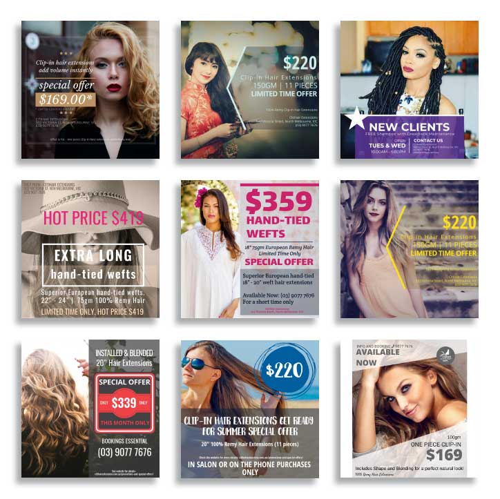 Social Media Marketing images for CitiHair Extensions