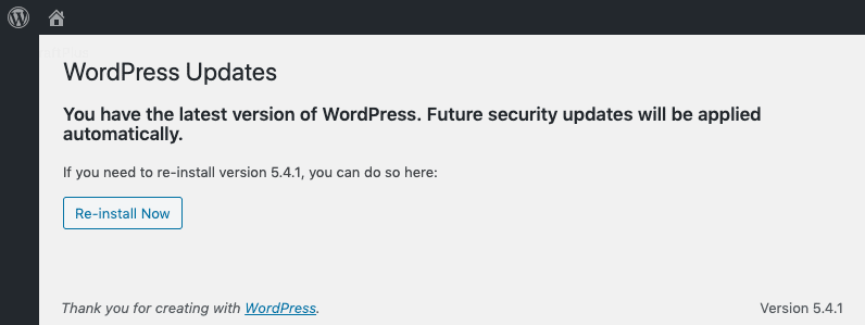 Single button click to update WordPress